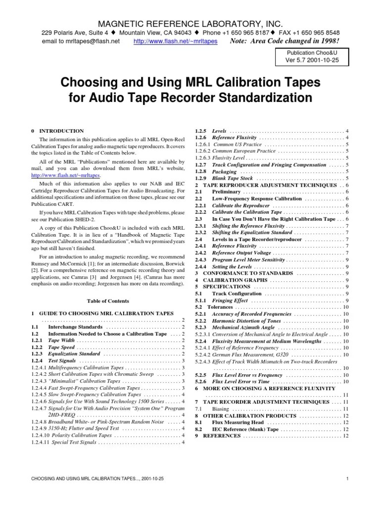 Tape Guide PDF Equalization (Audio) Sound Recording And Reproduction