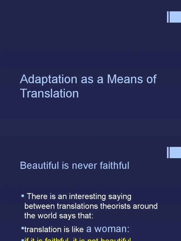 Adaptation PDF Translations Verb