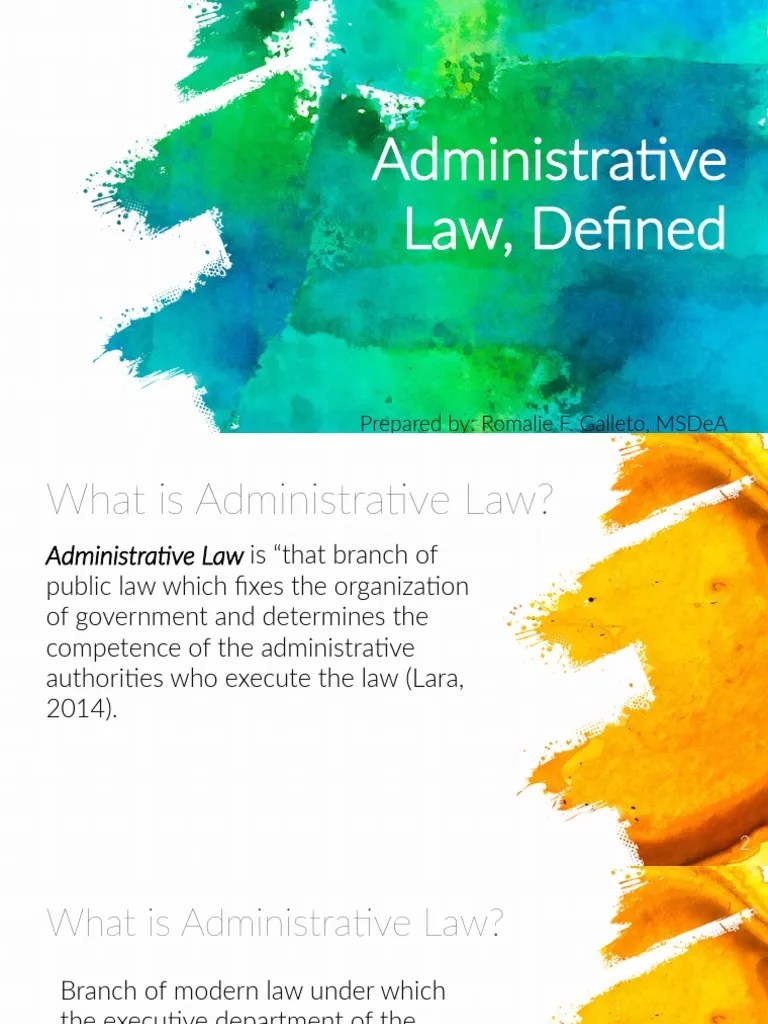 LESSON 2 Definition of Administrative Law PDF Administrative Law