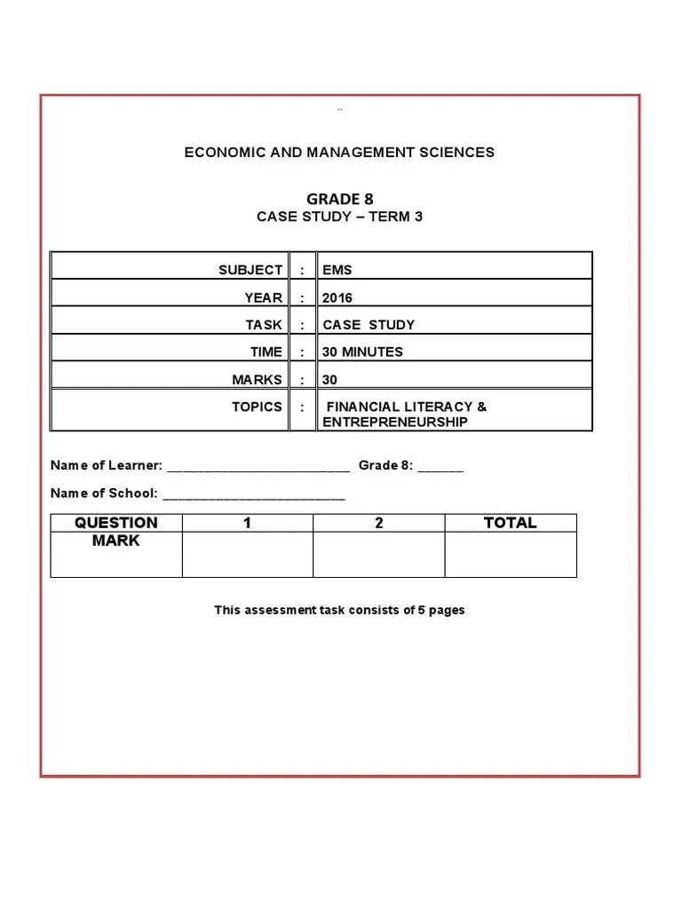 Case Study Forms of Ownership Grade 8 2014 T3 PDF Dividend