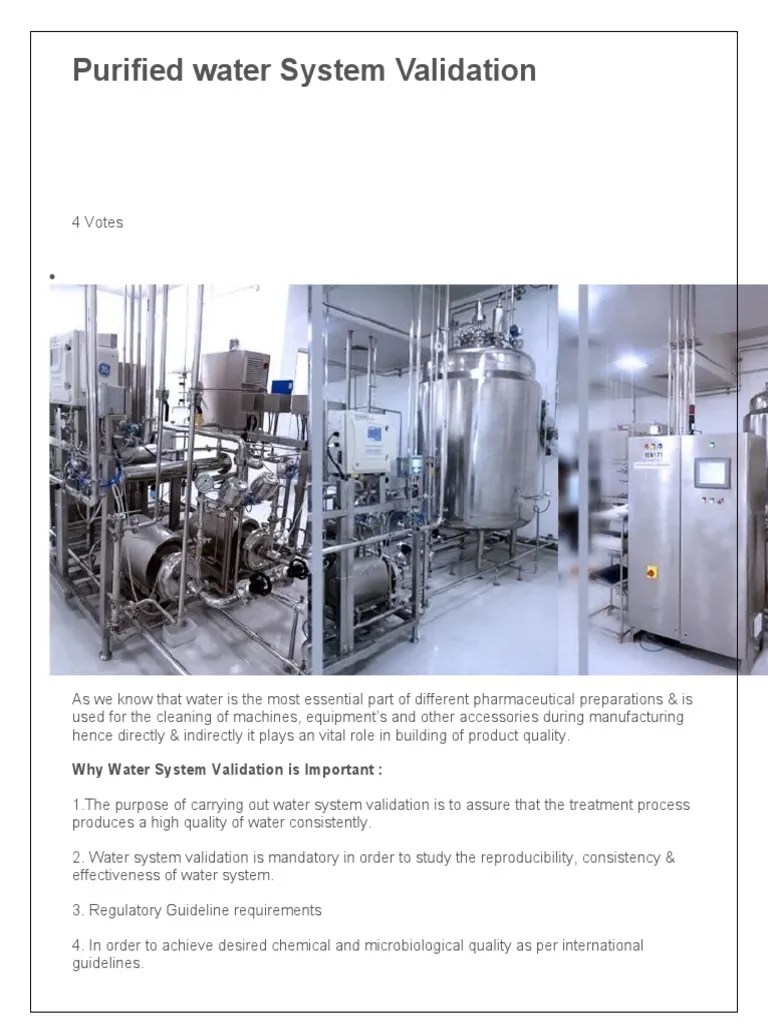 Purified Water System Validation Process PDF Verification And