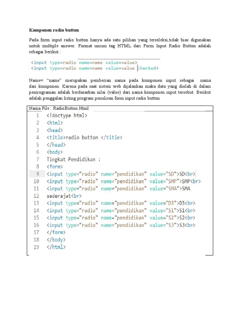 Komponen Radio Button PDF