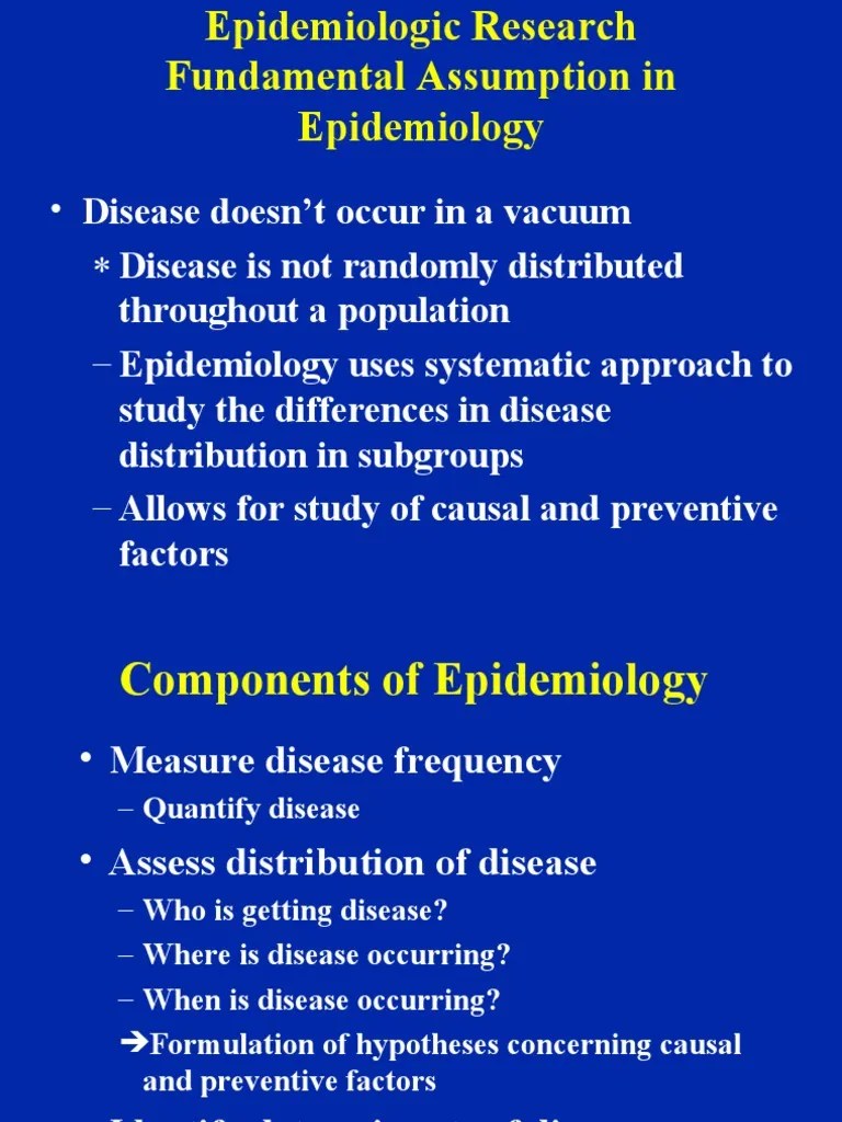 Disease Doesn't Occur in A Vacuum Disease Is Not Randomly Distributed
