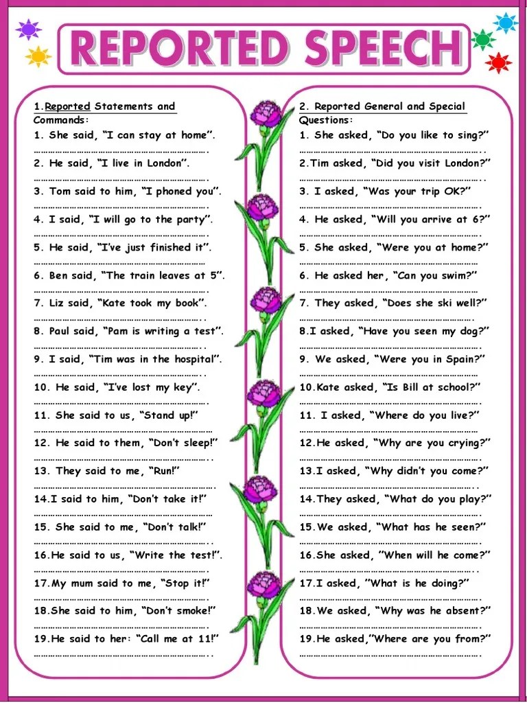 Reported Speech Mixed PDF