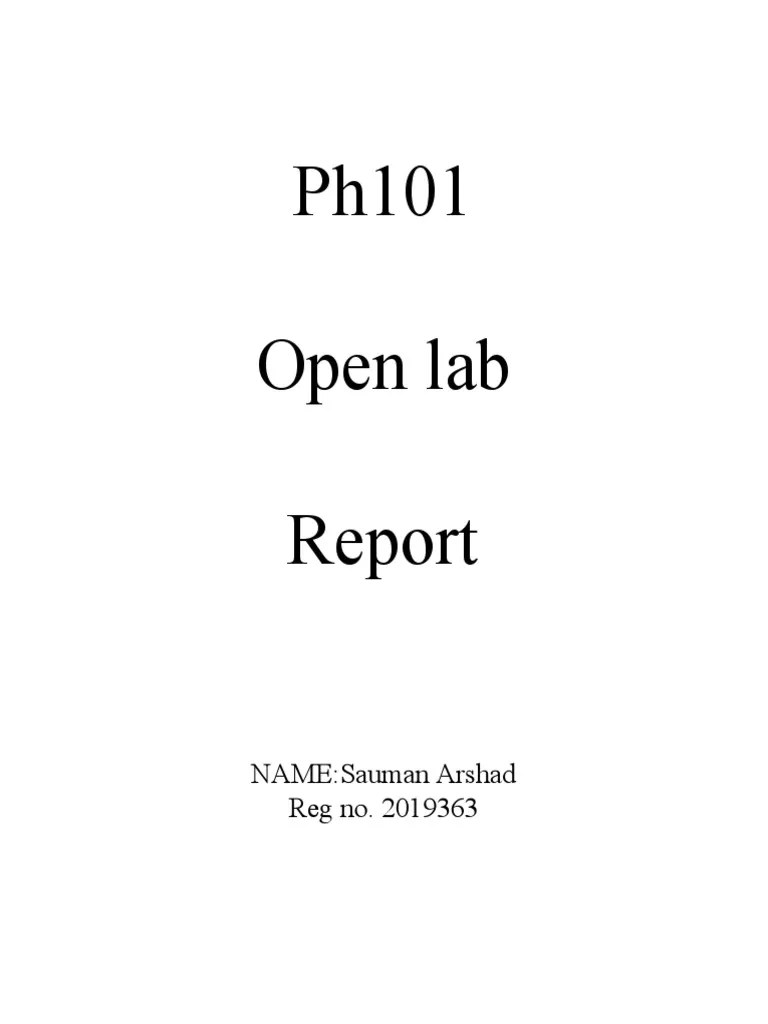 PH Lab Report PDF Pendulum Cartesian Coordinate System