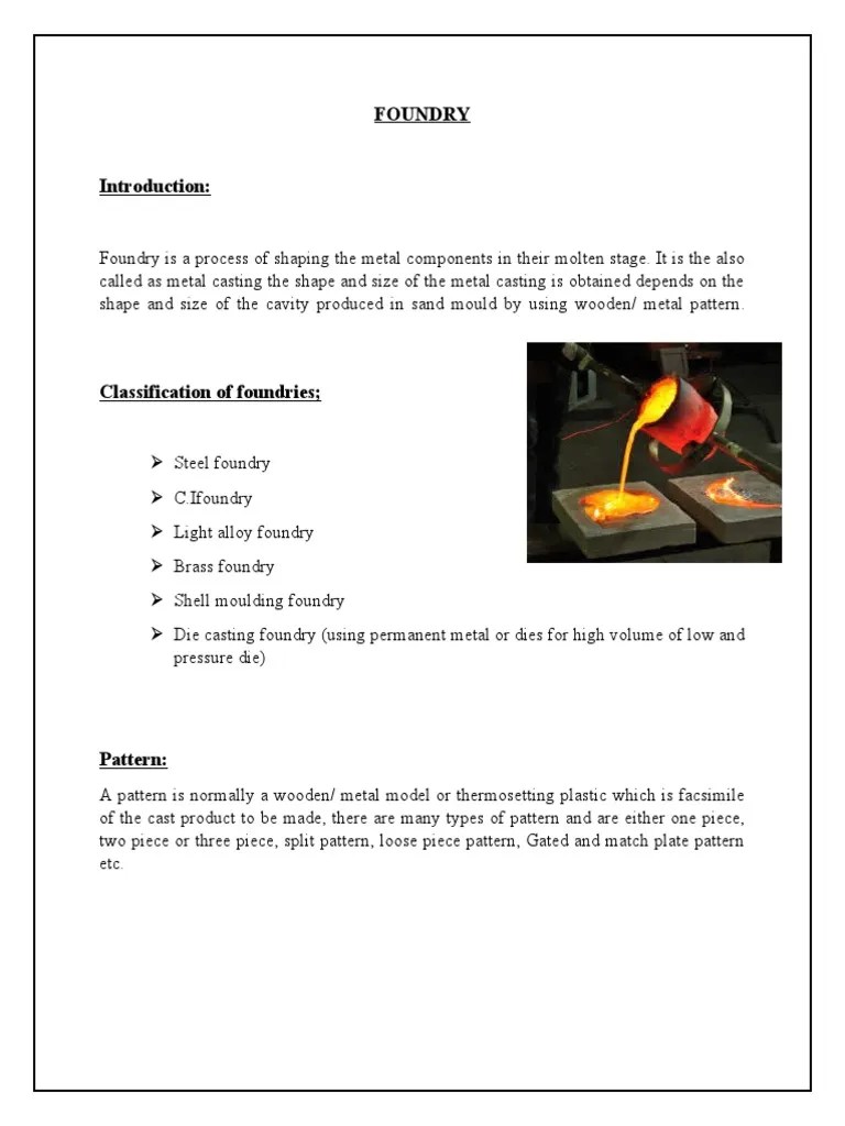 Foundry PDF Foundry Casting