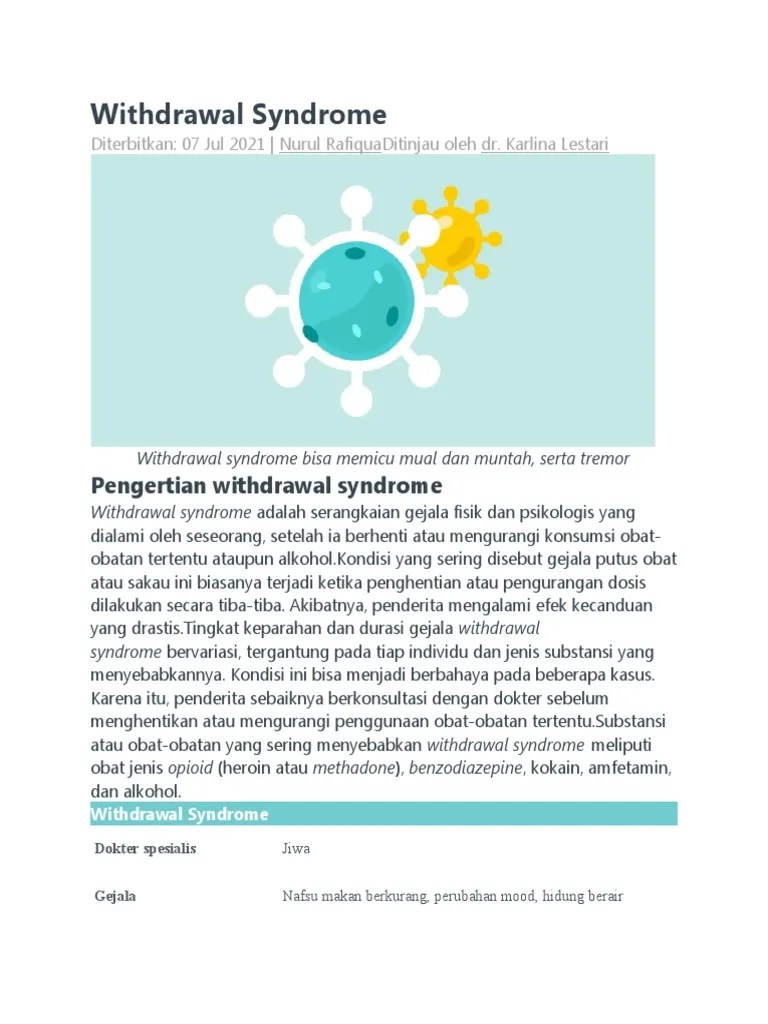 Withdrawal Syndrome | PDF