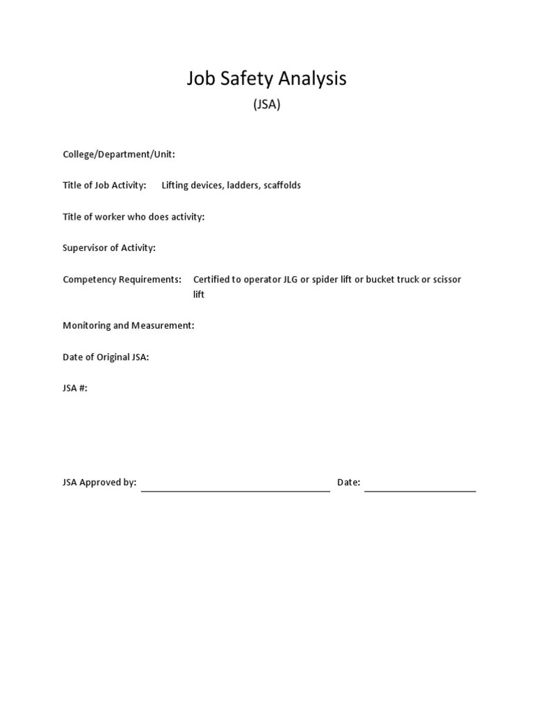 JSA Ladders and Other Lifting Devices V1 General PDF Ladder