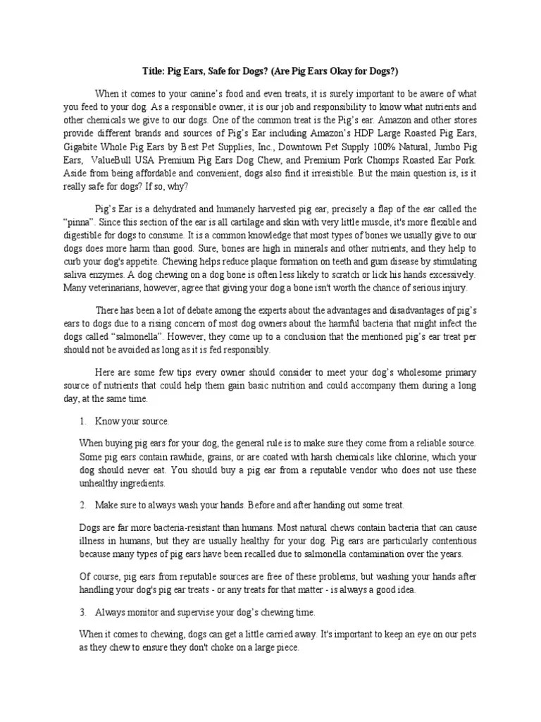 Pig Ears, Safe For Dogs PDF Pork Dogs