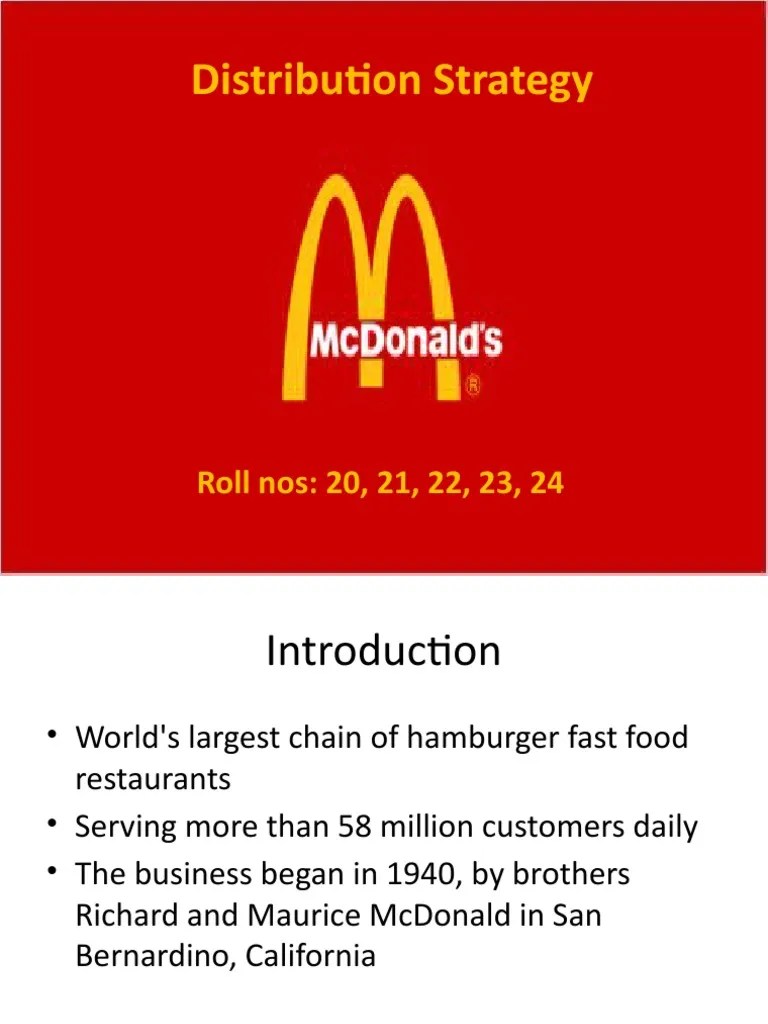 Distribution Strategy McDonalds PDF