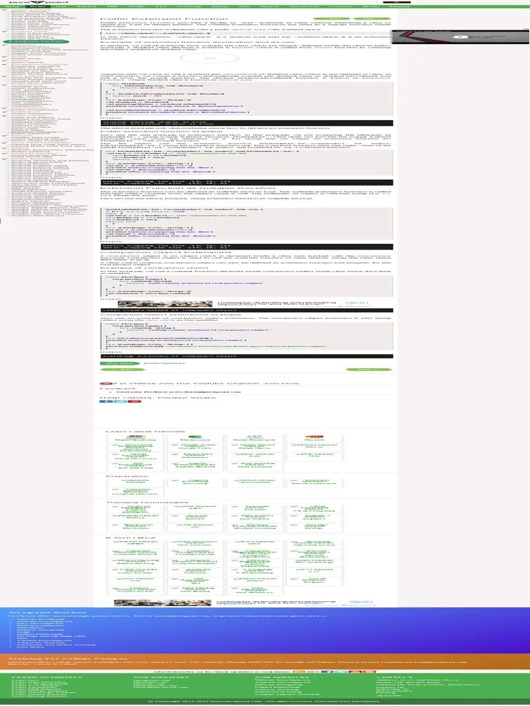 Kotlin Extension Function Javatpoint PDF Class