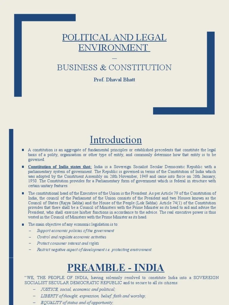 Business and Constitution PDF Government Of India Political Charters