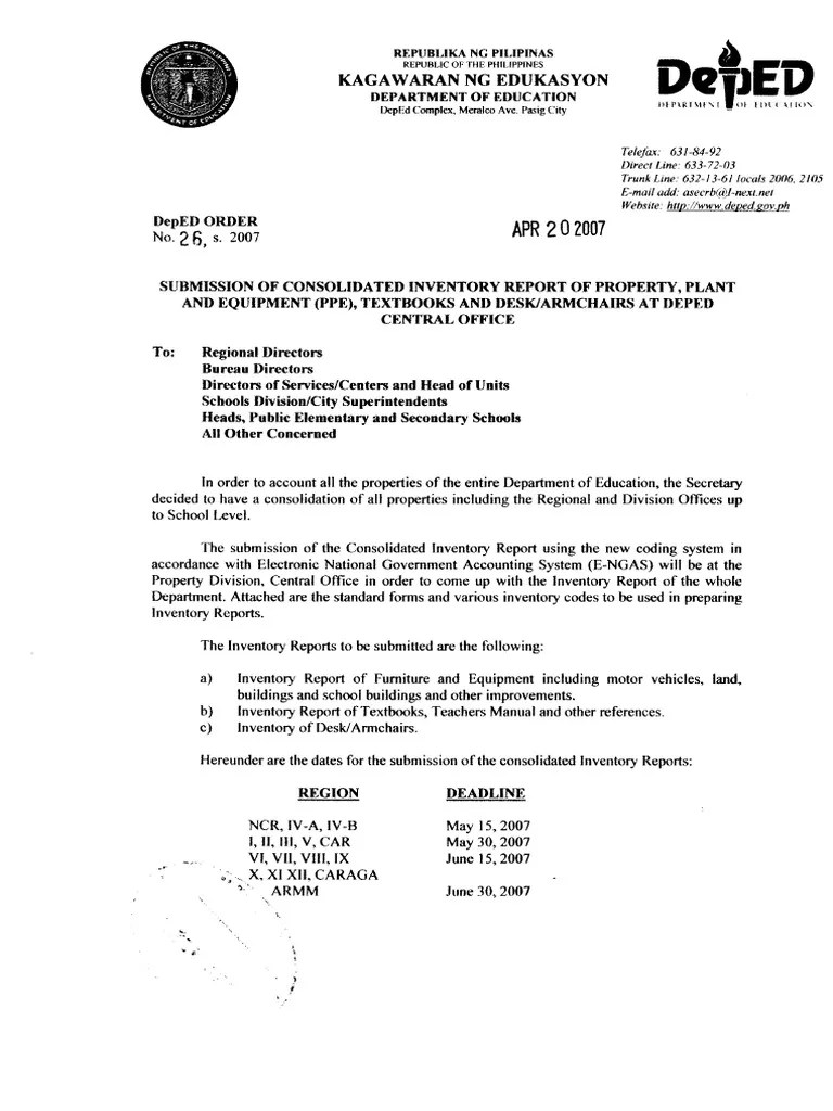 DepEd Property Codes PDF