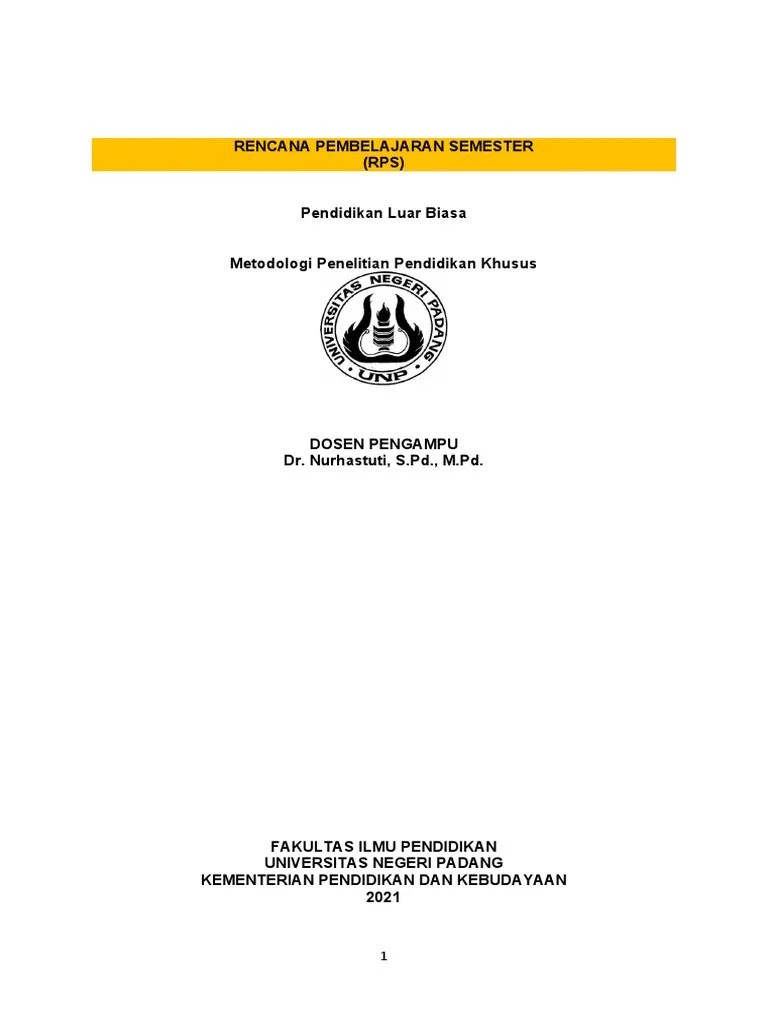 2021 RPS Metode Penelitian Pendidikan | PDF