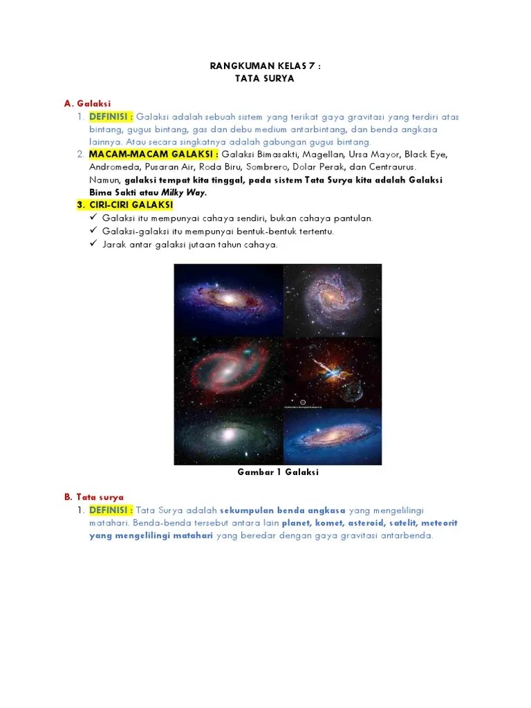 RANGKUMAN TATA SURYA | PDF