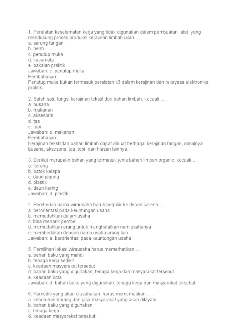 KJ Prakarya Kelas XI | PDF