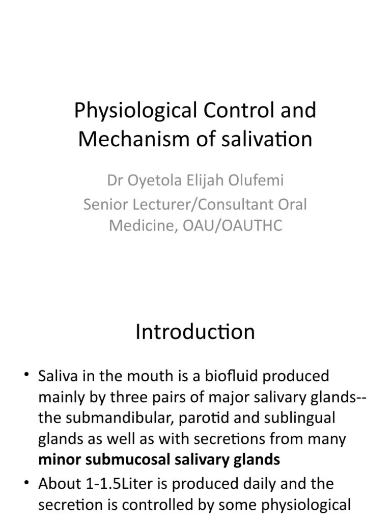 Physiological Control and Mechanism of Salivation PDF Circadian