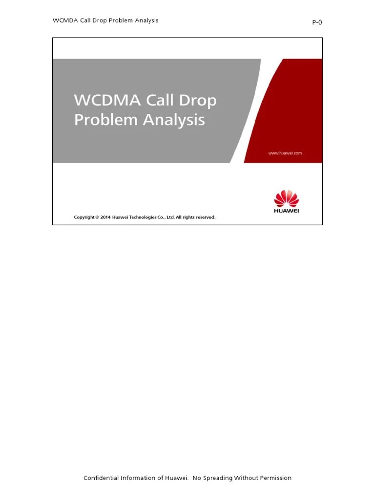 WCMDA Call Drop Problem Analysis PDF Radio Technology Information
