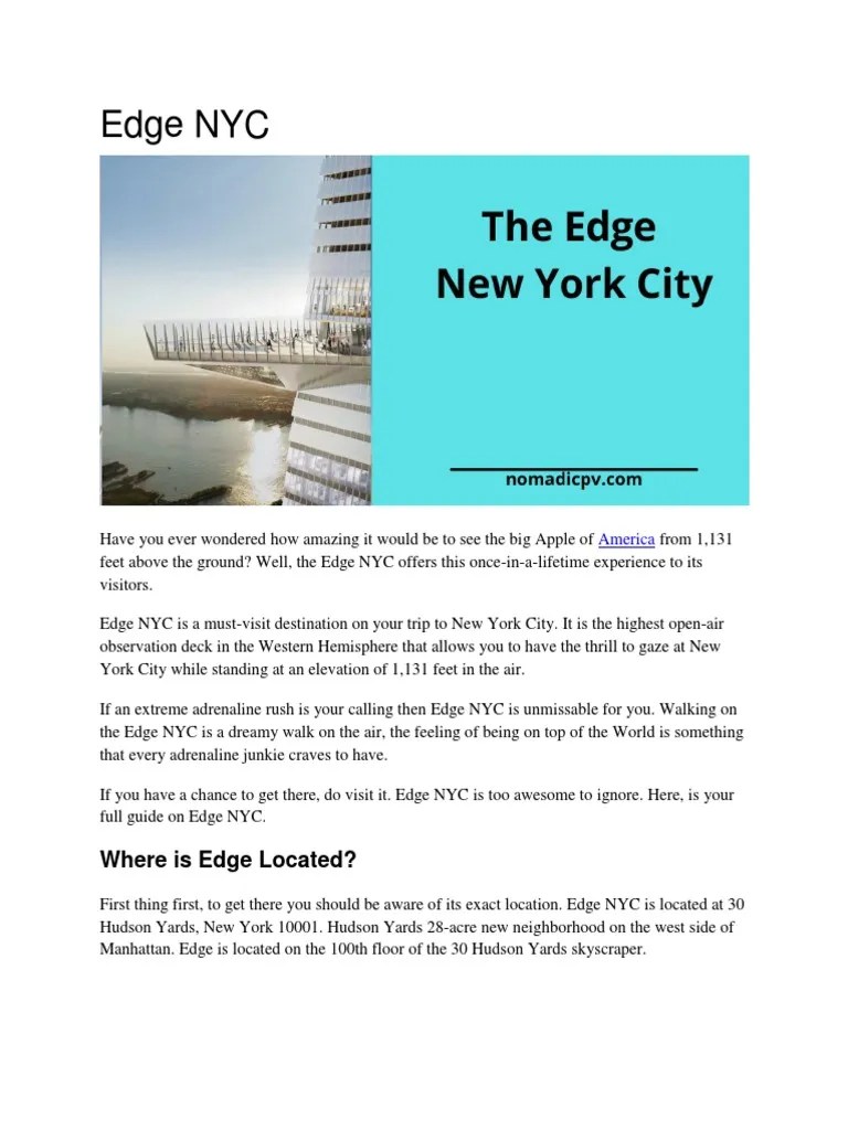 Edge NYC PDF PDF New York City New York Metropolitan Area