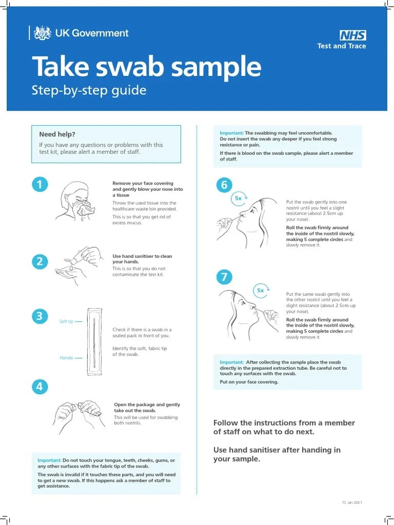 StepByStep Guide Take Swab Sample PDF Face Health Sciences