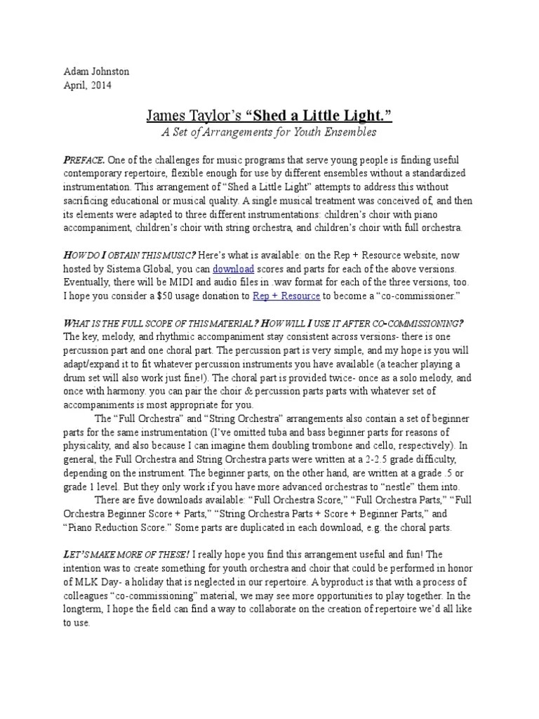 ShedaLittleLight HOWTOUSE PDF Orchestras Choir