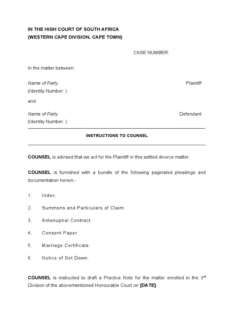 Instruction To Counsel PDF