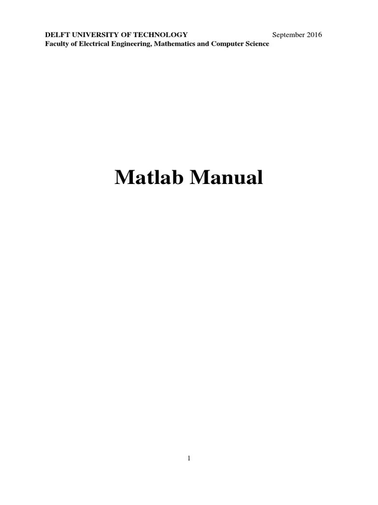 Matlab Manual PDF Matrix (Mathematics) Matlab