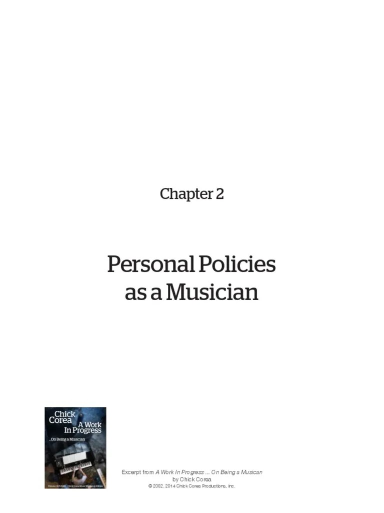A Work in Progress (Ch. 2) Chick Corea PDF Cognition Human Nature