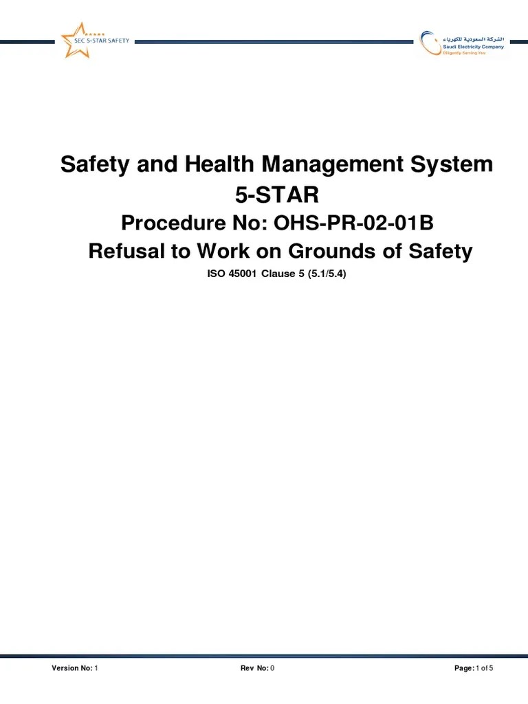 OHSPR0201B Right To Refuse Work On Grounds of Safety PDF