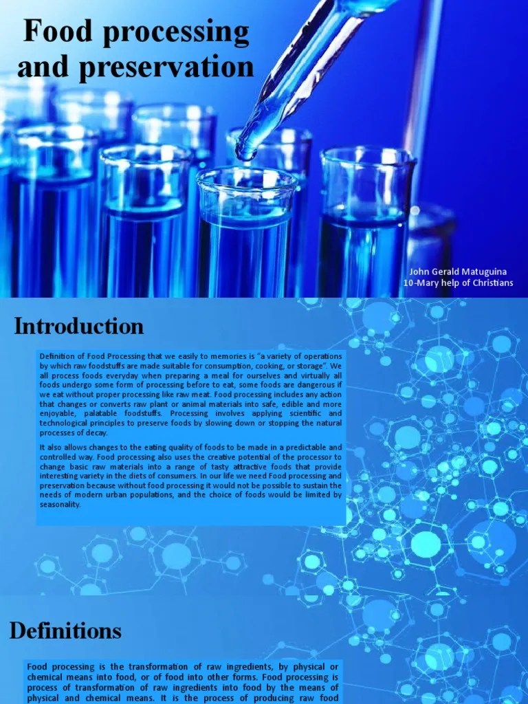 Food Processing and Preservation PDF Foods Food Preservation