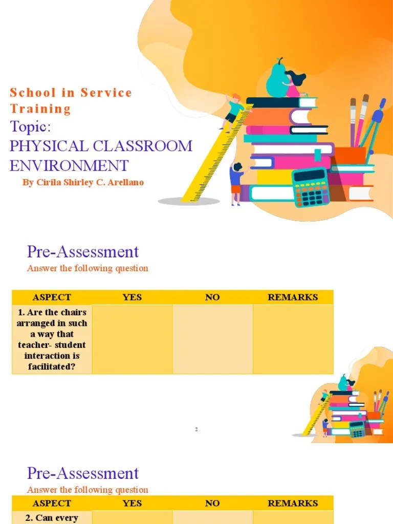 Physical Classroom Environment PDF Classroom Learning