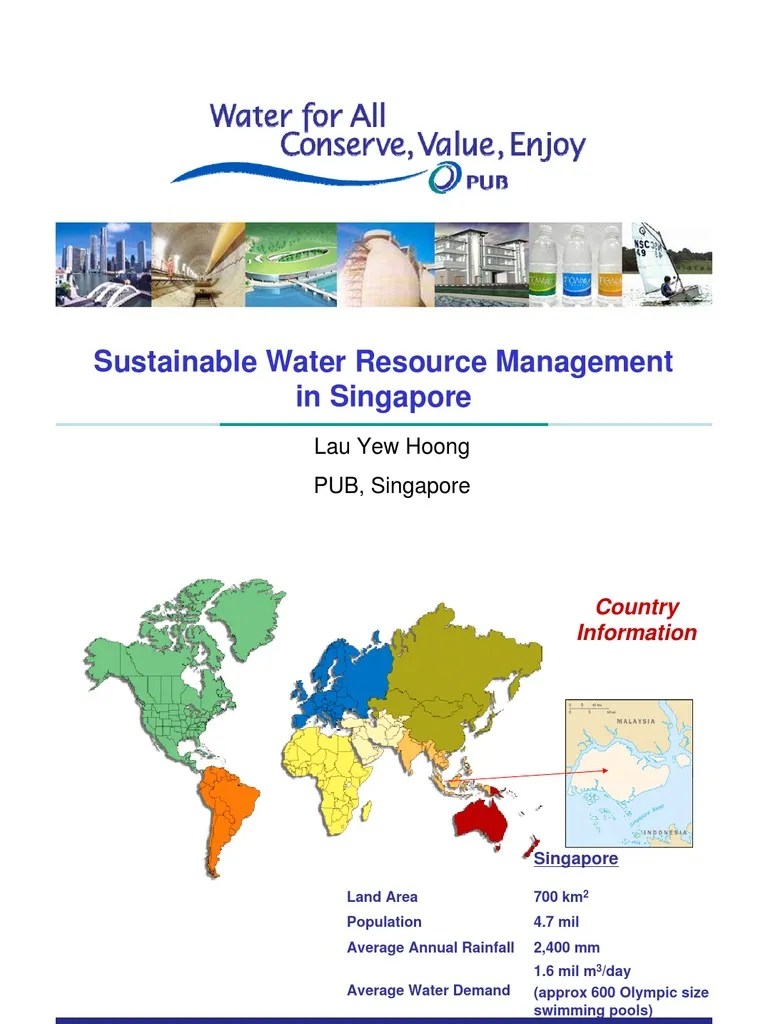 Sustainable Water Resource Management in Singapore Water Resources