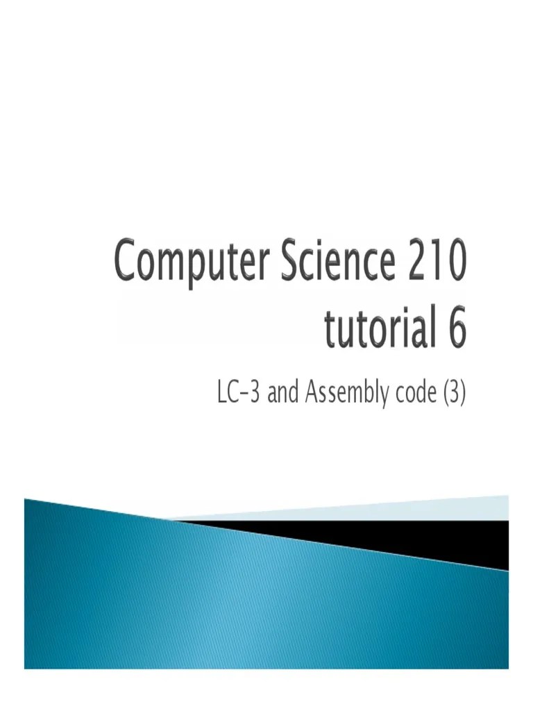 LC3 and Assembly Code PDF Subroutine Office Equipment