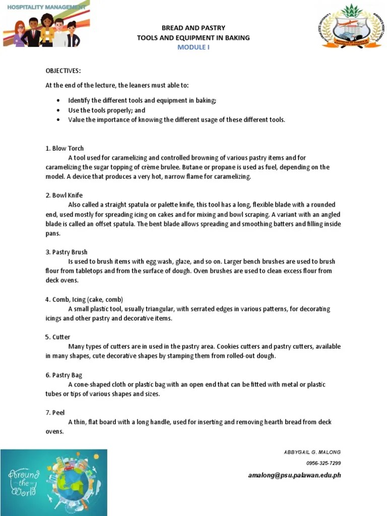 Bread and Pastry Module 1 PDF Cakes Baking