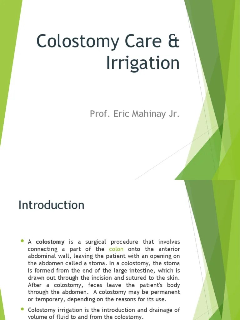 Colostomy Care Irrigation PDF Digestive System Clinical Medicine