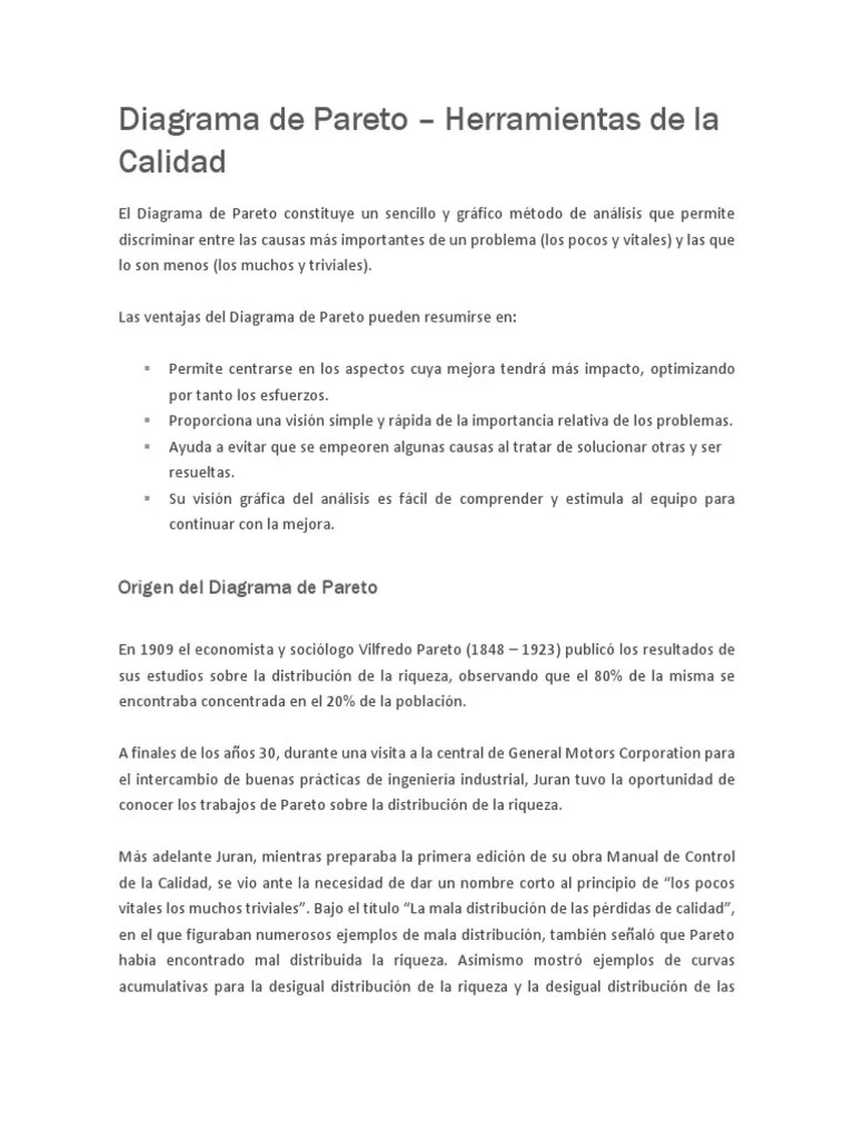 Diagrama de Pareto - Herramientas de La Calidad | PDF