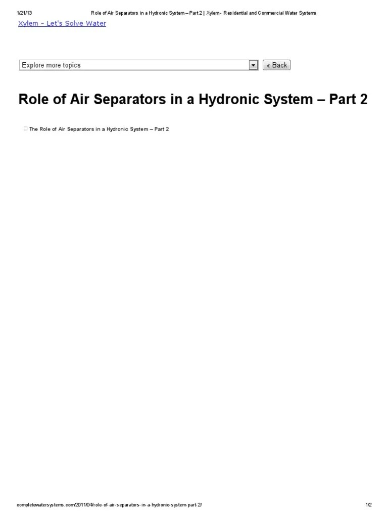 Air Separators How To Size (B&G) PDF Pipe (Fluid Conveyance) Boiler