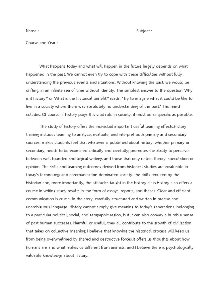 Significance of Studying History PDF Communication Cognition