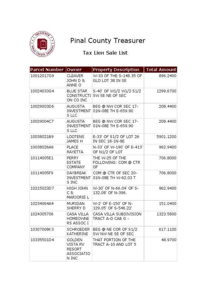 Tax Lien List Multi Format Download Free PDF Land Lot Geography