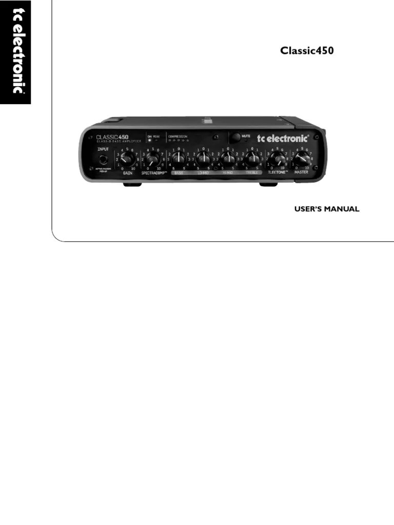 Classic450: User'S Manual | PDF | Ac Power Plugs And Sockets | Amplifier