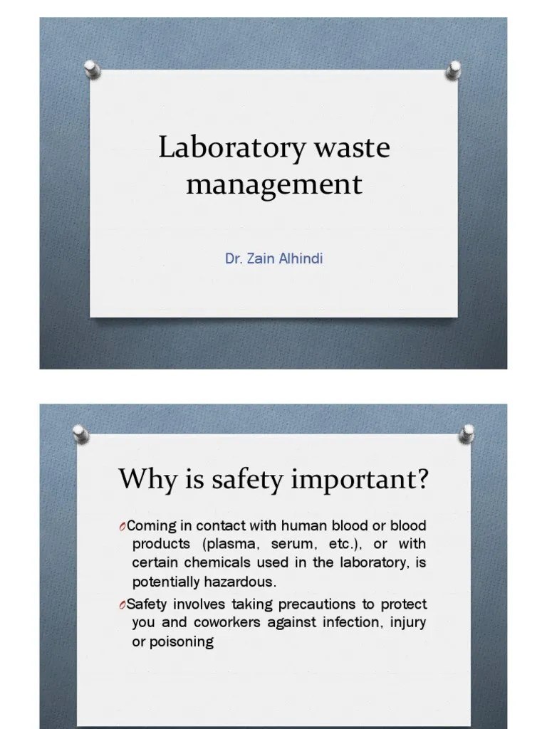 Lab Waste Management PDF Laboratories Waste