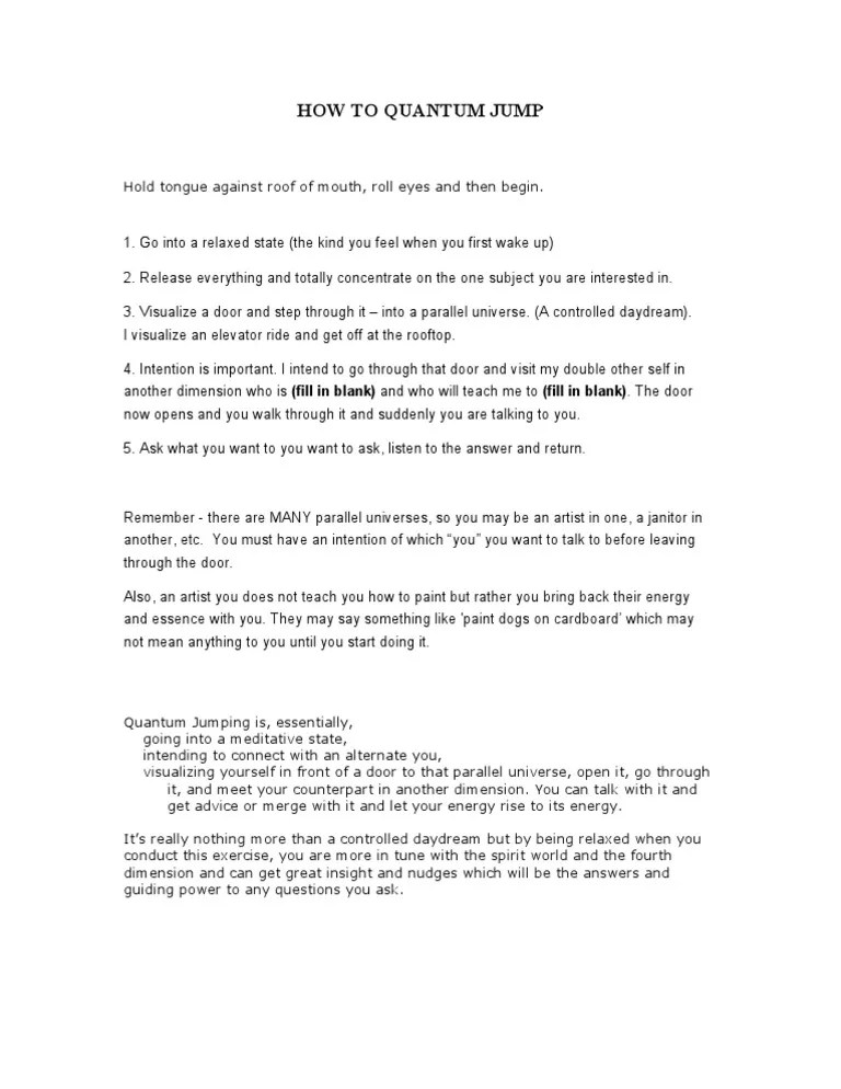 How To Quantum Jump PDF