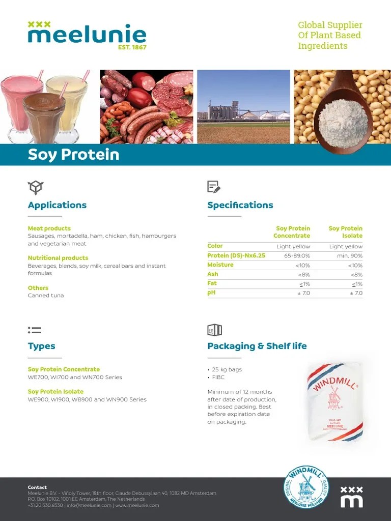 Soy Protein Applications Specifications PDF Soybean Starch