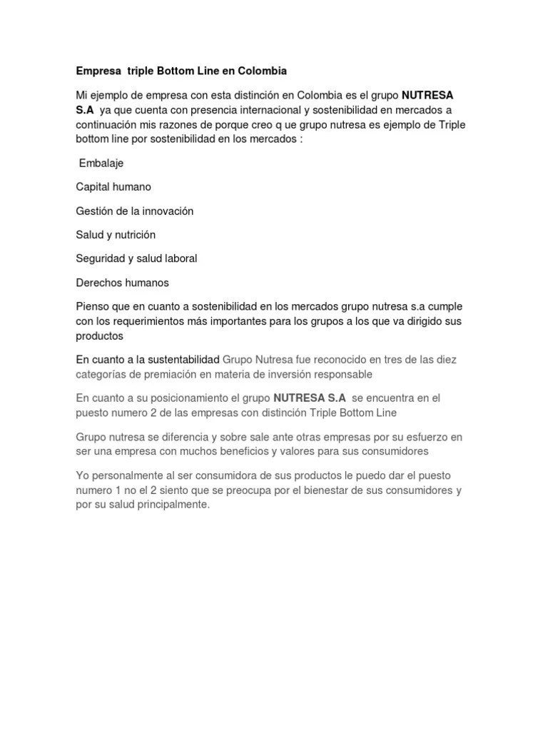 Empresa Triple Bottom Line en Colombia PDF