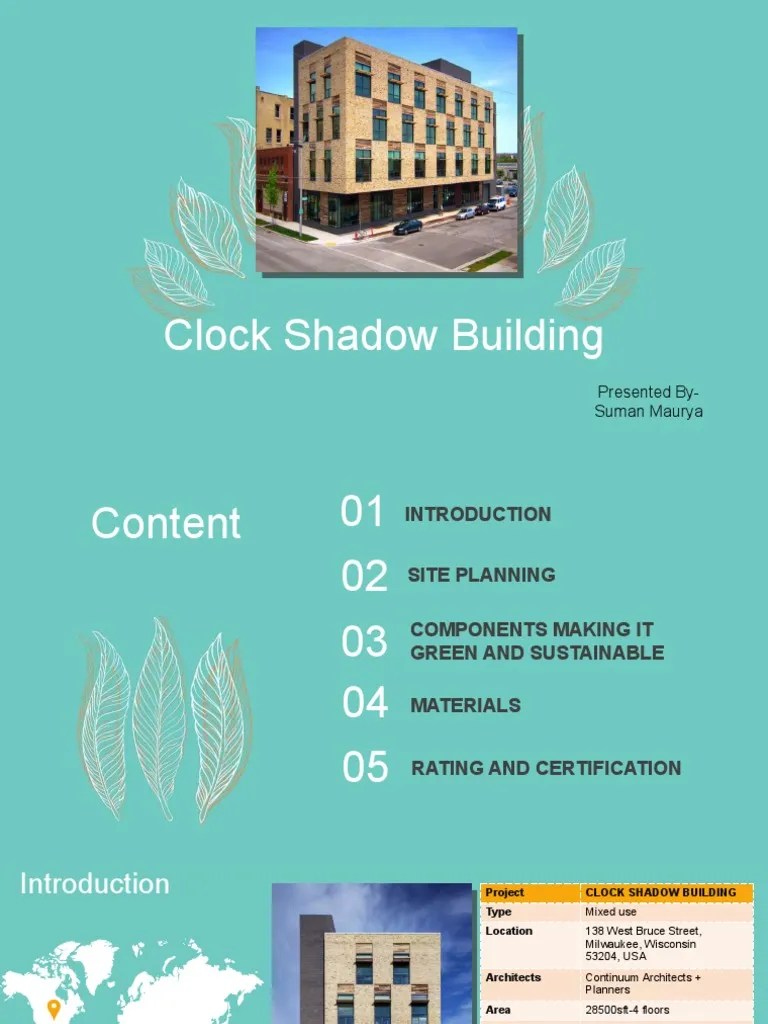 Clock Shadow Building PDF Natural Environment Building