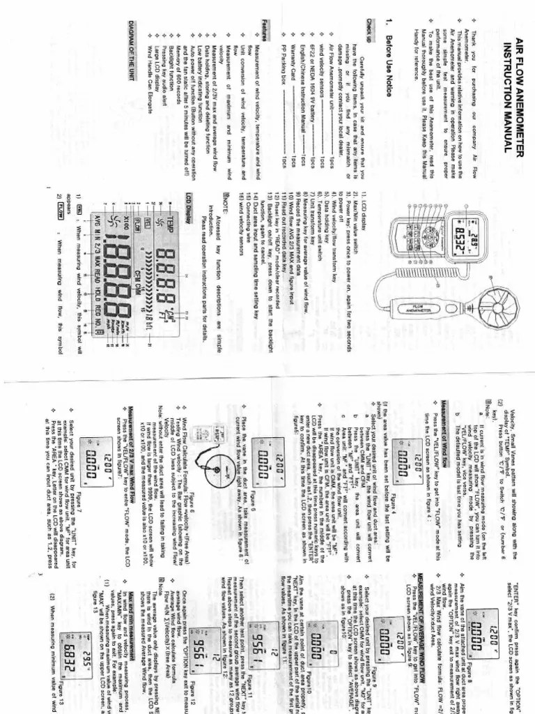 Anemometer Manual PDF