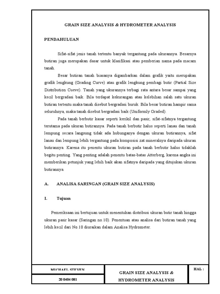 Grain Size Analysis, Shieve Analysis & Hydrometer Analysis PDF