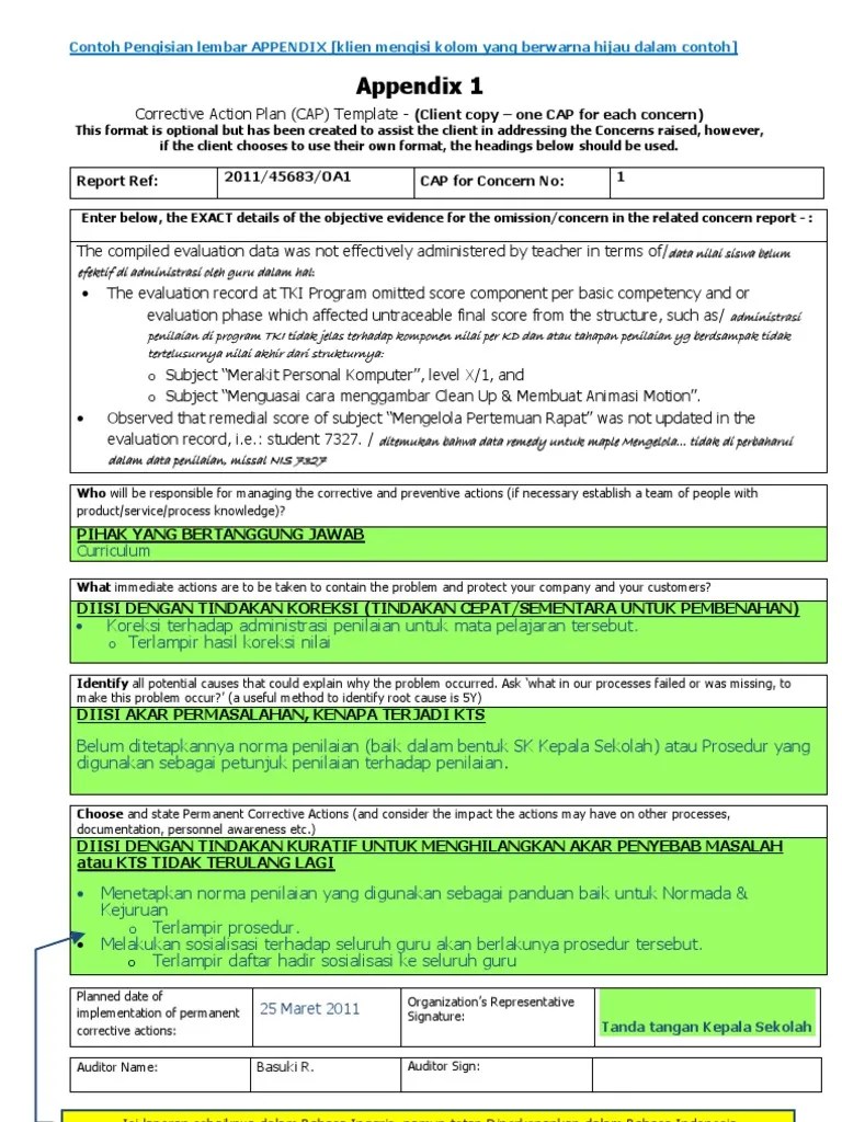 Contoh Pengisian Lembar Appendix | Pdf | Cognition | Business