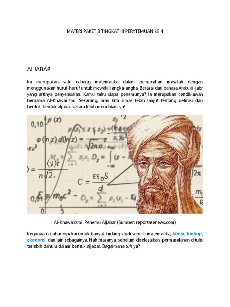 MATERI PAKET B TINGKAT III PERYTEMUAN KE 4 | PDF