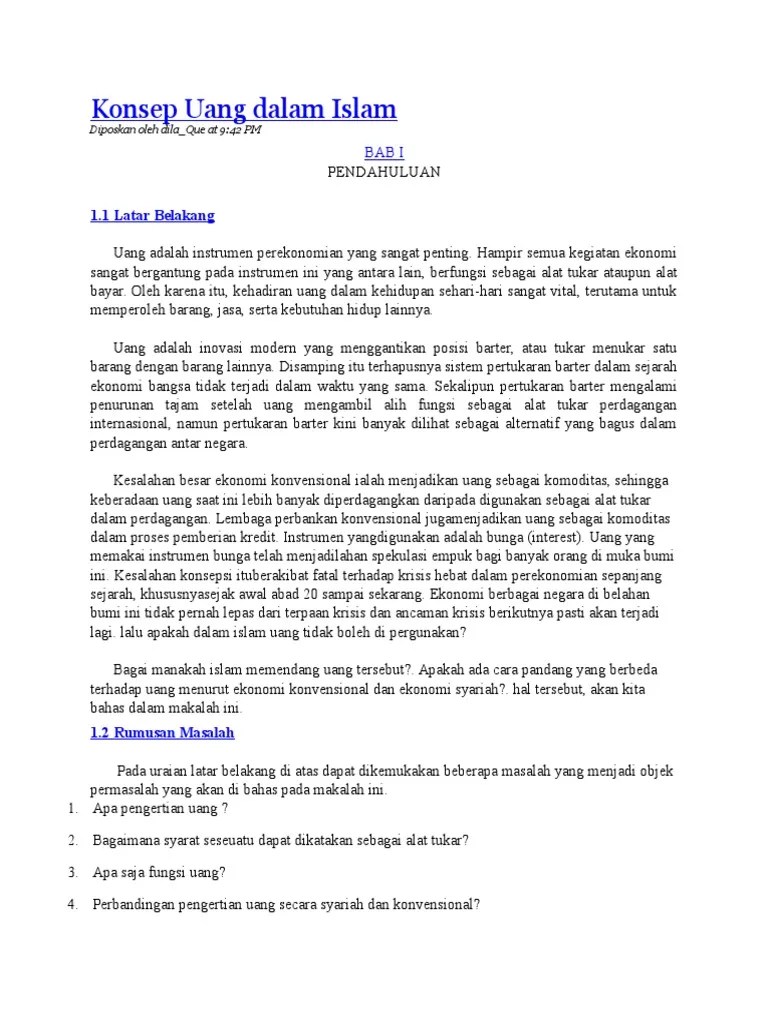 262337723 Konsep Uang Dalam Islam | PDF